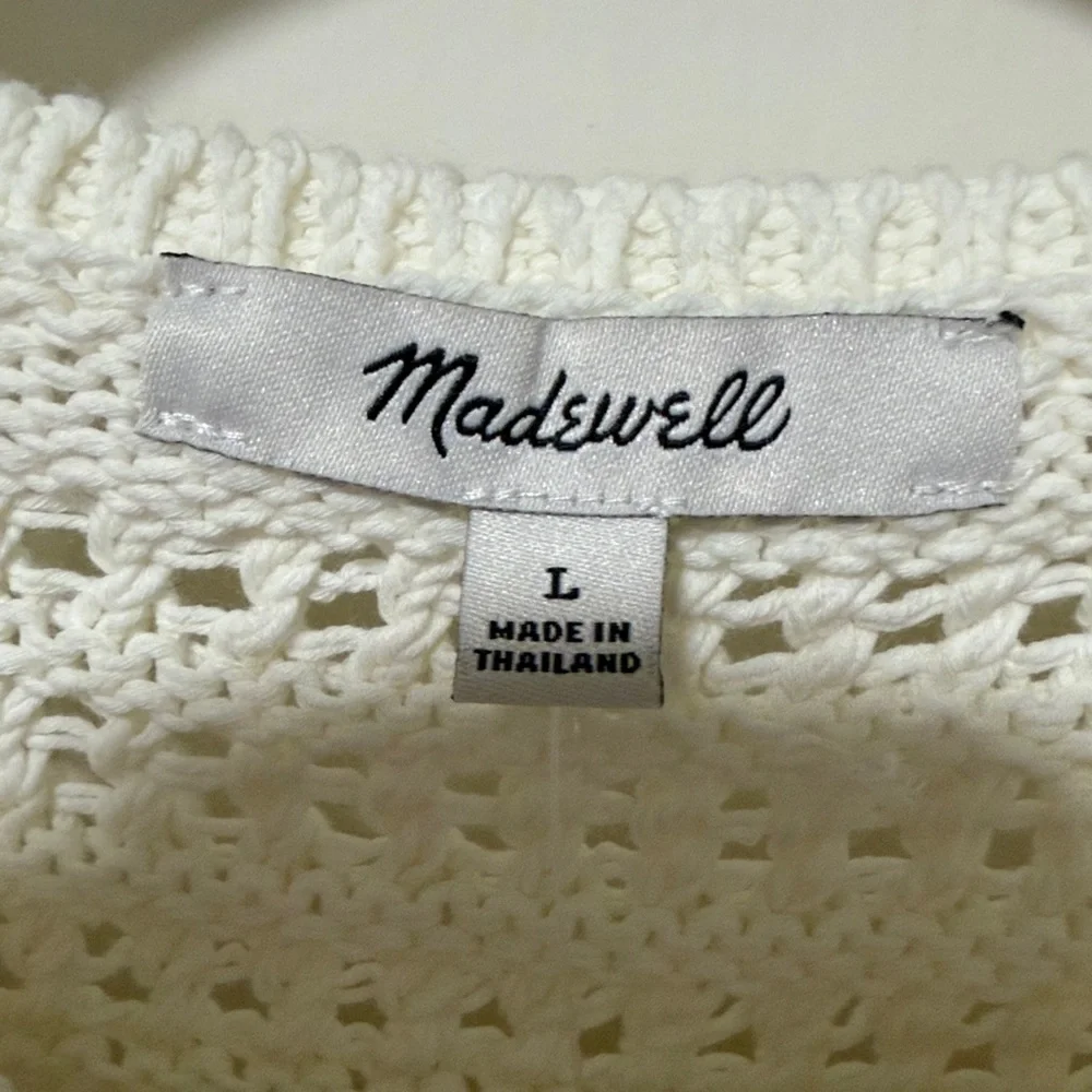 NWT Madewell Crochet Sweater Tank Ivory L - Picture 2 of 4